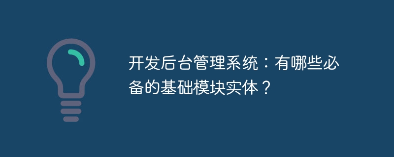 开发后台管理系统:有哪些必备的基础模块实体?