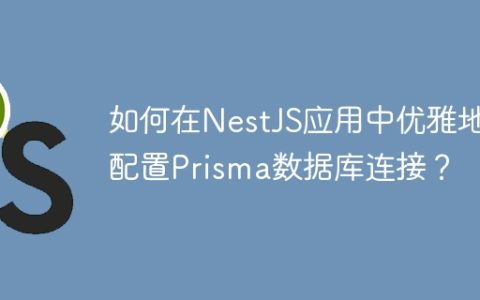 如何在NestJS应用中优雅地配置Prisma数据库连接？