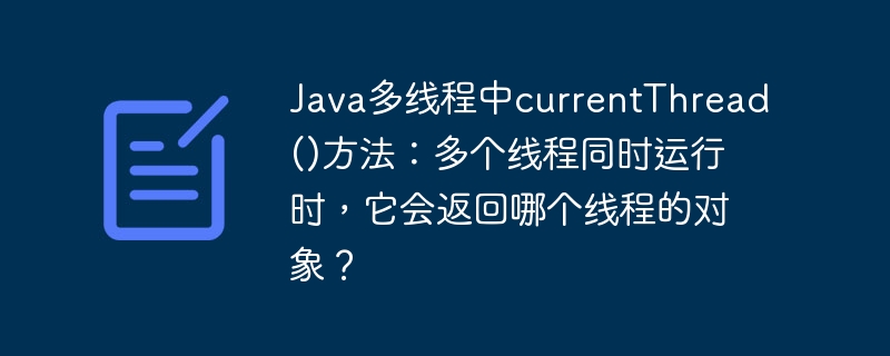 java多线程中currentthread()方法:多个线程同时运行时,它会返回哪个线程的对象?