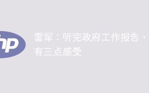 雷军：听完政府工作报告，我有三点感受