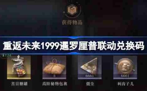 重返未来1999暹罗厘普联动兑换码是什么-暹罗厘普联动兑换码一览