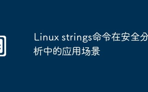 Linux strings命令在安全分析中的应用场景