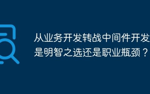 从业务开发转战中间件开发：是明智之选还是职业瓶颈？