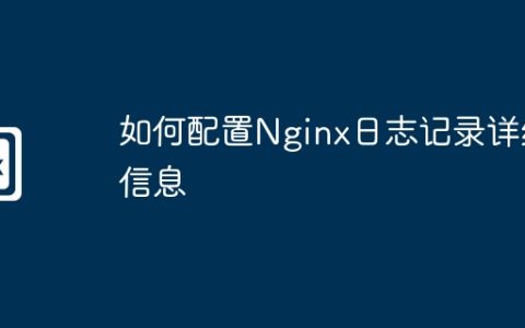 如何配置Nginx日志记录详细信息