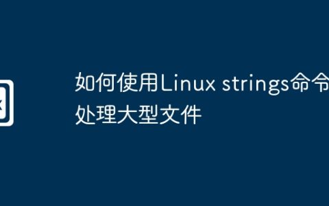 如何使用Linux strings命令处理大型文件