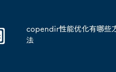 copendir性能优化有哪些方法