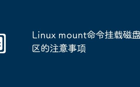 Linux mount命令挂载磁盘分区的注意事项