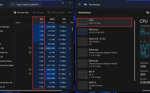 微软升级 Win11 任务管理器：统一 CPU 占用率算法，数据显示更加