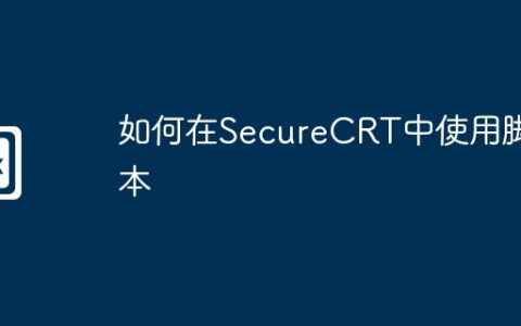 如何在SecureCRT中使用脚本
