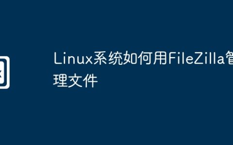 Linux系统如何用FileZilla管理文件