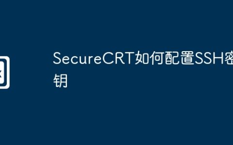 SecureCRT如何配置SSH密钥
