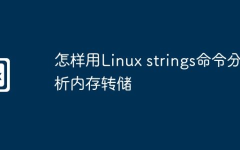 怎样用Linux strings命令分析内存转储