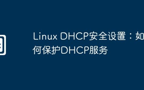 Linux DHCP安全设置：如何保护DHCP服务