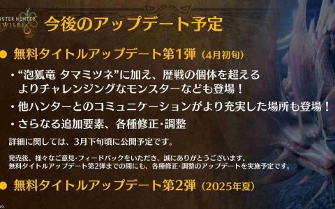 《怪物猎人 荒野》后续更新计划 会有比历战个体更难的怪物