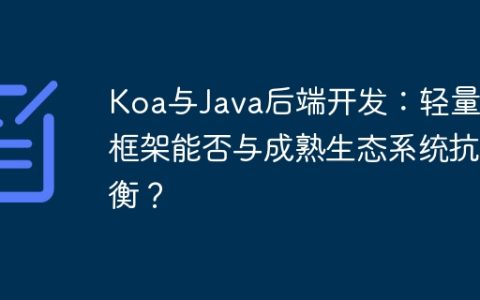 Koa与Java后端开发：轻量级框架能否与成熟生态系统抗衡？
