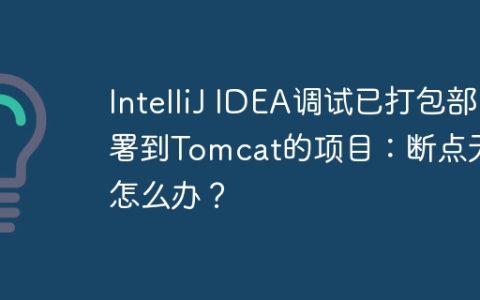 IntelliJ IDEA调试已打包部署到Tomcat的项目：断点无效怎么办？