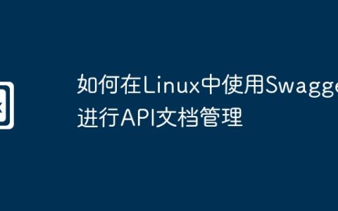 如何在Linux中使用Swagger进行API文档管理