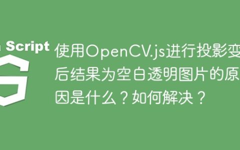 使用OpenCV.js进行投影变换后结果为空白透明图片的原因是什么？如何解决？