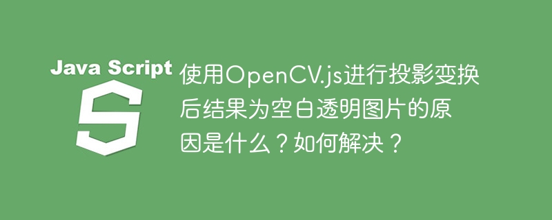使用OpenCV.js进行投影变换后结果为空白透明图片的原因是什么?如何解决?