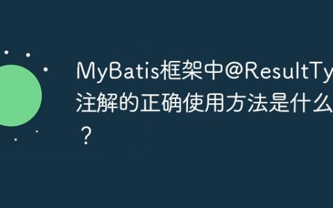 MyBatis框架中@ResultType注解的正确使用方法是什么？