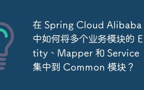 在 Spring Cloud Alibaba 中如何将多个业务模块的 Entity、Mapper 和 Service 集中到 Common 模块？