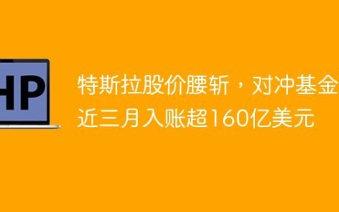 特斯拉股价腰斩，对冲基金近三月入账超160亿美元