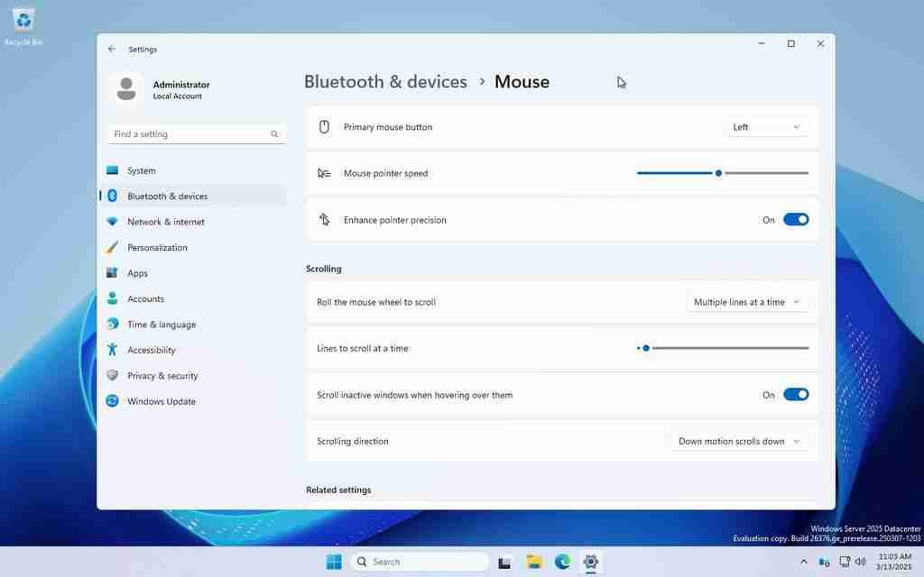 微软 Windows Server 预览版迁移鼠标选项至设置:进一步淘汰控制