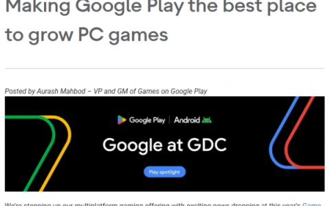 谷歌生态变革，Google Play宣布上线PC游戏平台
