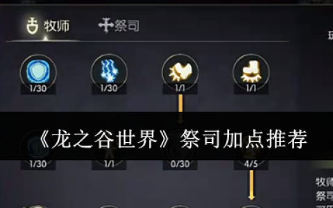 龙之谷世界祭司加点 龙之谷世界祭司加点方案分享