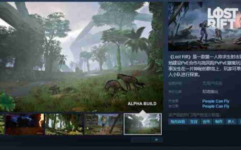 第一人称求生射击冒险游戏《Lost Rift》Steam页面 发售日待定