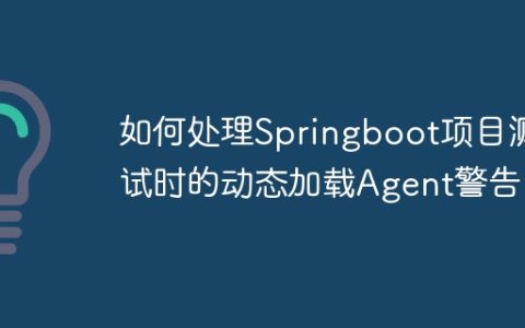 如何处理Springboot项目测试时的动态加载Agent警告？