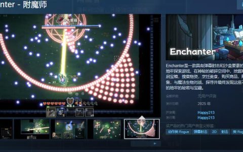 Rougelike弹幕射击地牢探索游戏《附魔师》Steam页面开放 年内发售