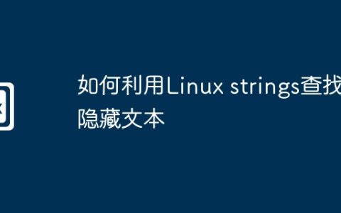 如何利用Linux strings查找隐藏文本