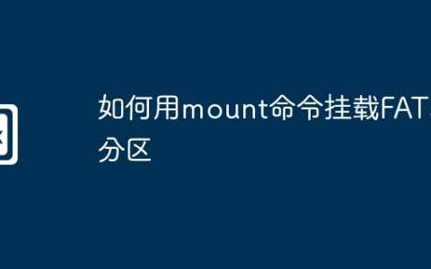如何用mount命令挂载FAT32分区