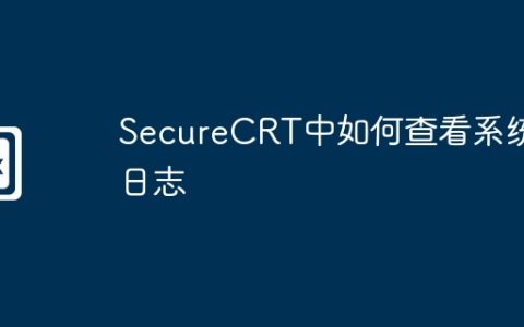 SecureCRT中如何查看系统日志