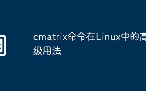 cmatrix命令在Linux中的高级用法