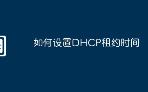 如何设置DHCP租约时间