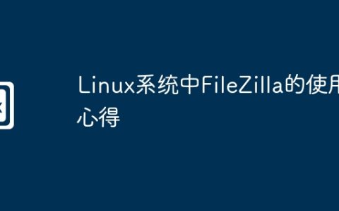 Linux系统中FileZilla的使用心得