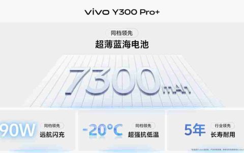 vivo Y300 Pro+ “续航 + 倍”超强电池：7300mAh 蓝海电池重构续航体验
