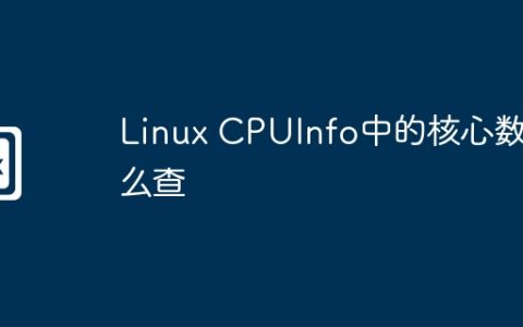 Linux CPUInfo中的核心数怎么查