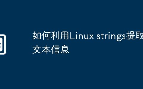 如何利用Linux strings提取文本信息