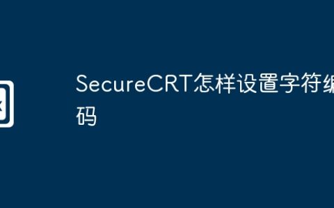 SecureCRT怎样设置字符编码