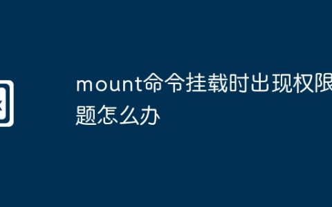 mount命令挂载时出现权限问题怎么办