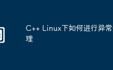 C++ Linux下如何进行异常处理