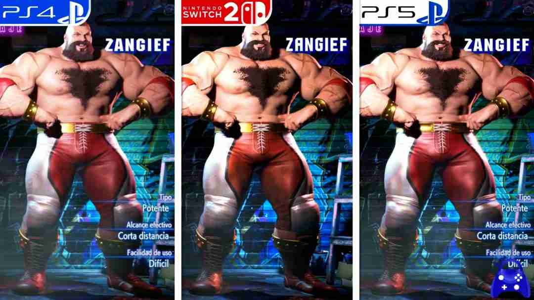 《街头霸王6》PS4、Switch2、PS5画面对比视频