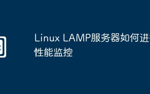 Linux LAMP服务器如何进行性能监控