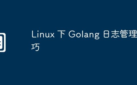 Linux 下 Golang 日志管理技巧