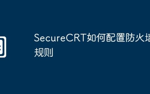 SecureCRT如何配置防火墙规则