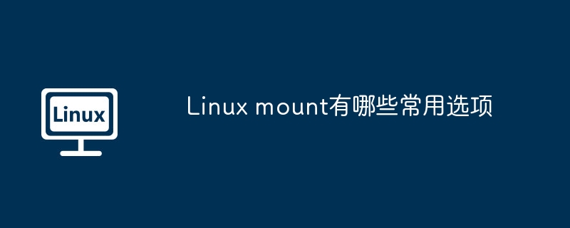linux mount有哪些常用选项