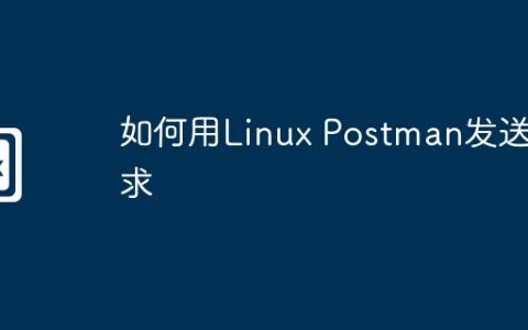 如何用Linux Postman发送请求